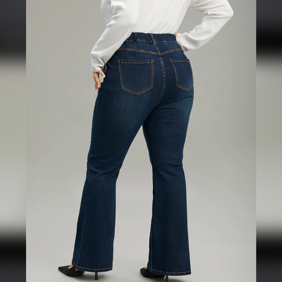 NWT - Bloomchic Dark Wash Bootcut Elastic waistband Jeans Size 28 (4x) - Picture 3 of 7